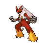 Shiny version of Blaziken (male)